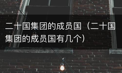 二十国集团的成员国（二十国集团的成员国有几个）