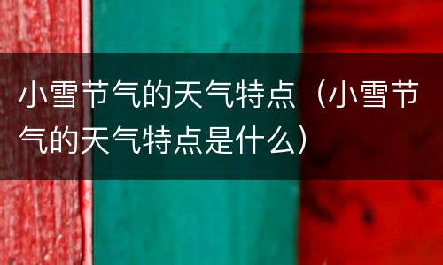 小雪节气的天气特点（小雪节气的天气特点是什么）