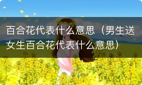 百合花代表什么意思（男生送女生百合花代表什么意思）