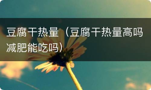 豆腐干热量（豆腐干热量高吗减肥能吃吗）