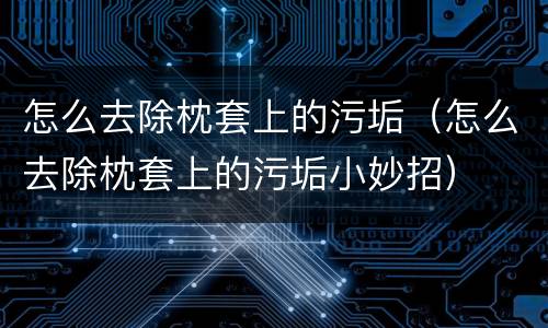 怎么去除枕套上的污垢（怎么去除枕套上的污垢小妙招）