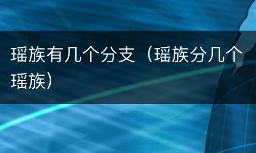 瑶族有几个分支（瑶族分几个瑶族）