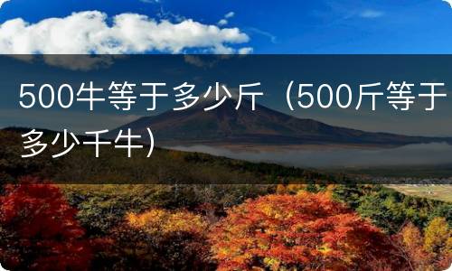 500牛等于多少斤（500斤等于多少千牛）