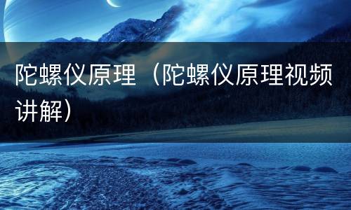 陀螺仪原理（陀螺仪原理视频讲解）