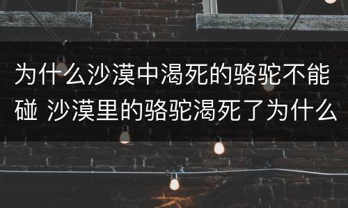 为什么沙漠中渴死的骆驼不能碰 沙漠里的骆驼渴死了为什么不能碰