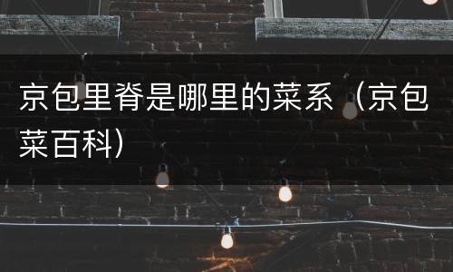 京包里脊是哪里的菜系（京包菜百科）