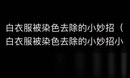 白衣服被染色去除的小妙招（白衣服被染色去除的小妙招小苏打）