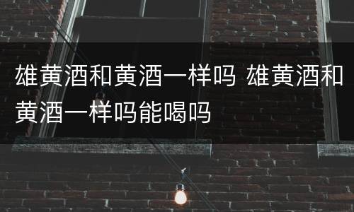 雄黄酒和黄酒一样吗 雄黄酒和黄酒一样吗能喝吗