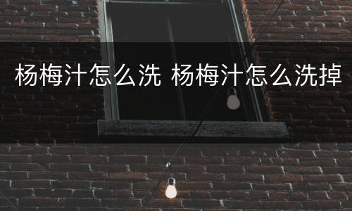 杨梅汁怎么洗 杨梅汁怎么洗掉