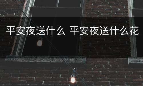 平安夜送什么 平安夜送什么花