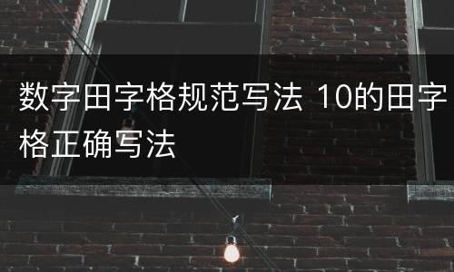 数字田字格规范写法 10的田字格正确写法