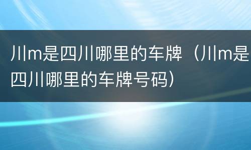 川m是四川哪里的车牌（川m是四川哪里的车牌号码）