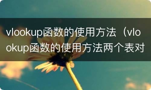 vlookup函数的使用方法（vlookup函数的使用方法两个表对数据）