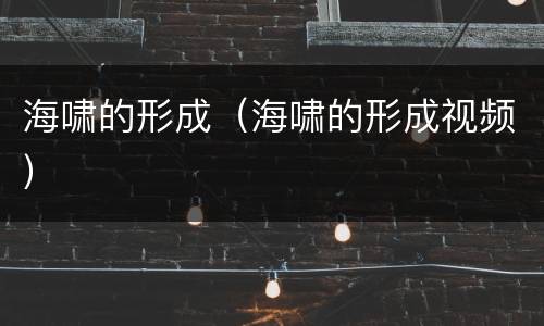 海啸的形成（海啸的形成视频）