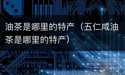油茶是哪里的特产（五仁咸油茶是哪里的特产）