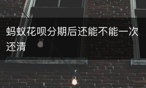 蚂蚁花呗分期后还能不能一次还清