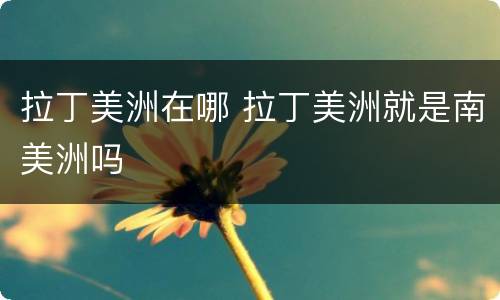 拉丁美洲在哪 拉丁美洲就是南美洲吗