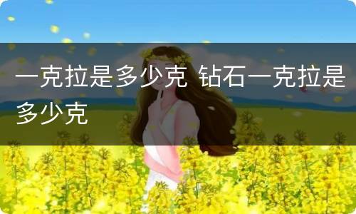 一克拉是多少克 钻石一克拉是多少克