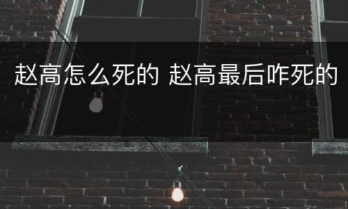 赵高怎么死的 赵高最后咋死的