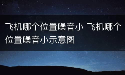 飞机哪个位置噪音小 飞机哪个位置噪音小示意图