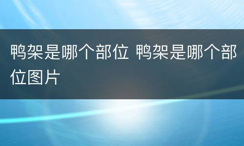 鸭架是哪个部位 鸭架是哪个部位图片