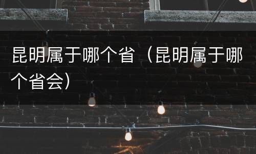 昆明属于哪个省（昆明属于哪个省会）