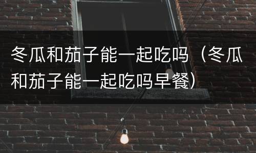 冬瓜和茄子能一起吃吗(冬瓜和茄子能一起吃吗早餐)