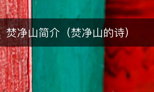 焚净山简介（焚净山的诗）