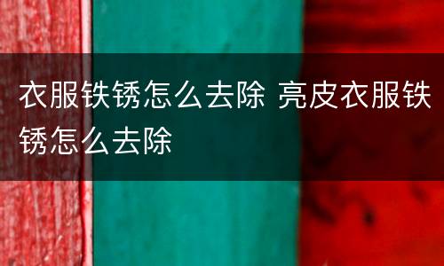 衣服铁锈怎么去除 亮皮衣服铁锈怎么去除