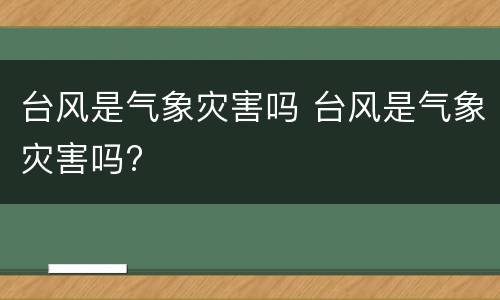 台风是气象灾害吗 台风是气象灾害吗?