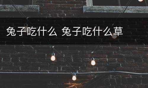 兔子吃什么 兔子吃什么草