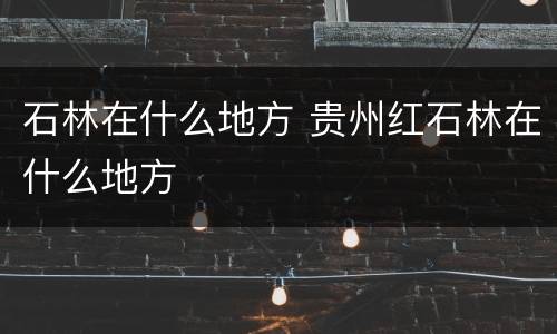 石林在什么地方 贵州红石林在什么地方