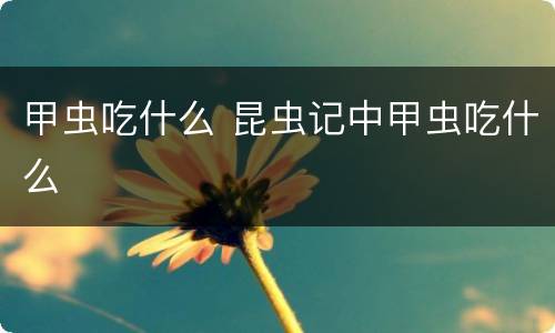 甲虫吃什么 昆虫记中甲虫吃什么