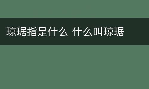 琼琚指是什么 什么叫琼琚