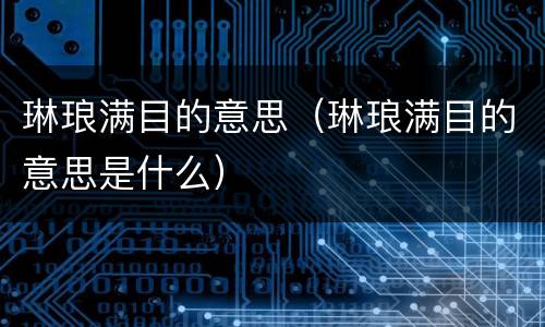 琳琅满目的意思（琳琅满目的意思是什么）