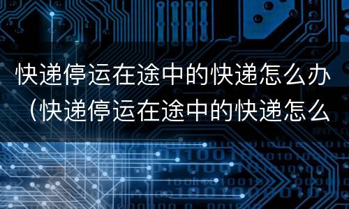 快递停运在途中的快递怎么办（快递停运在途中的快递怎么办呢）