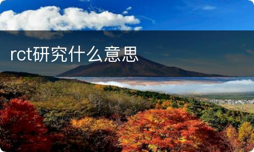 rct研究什么意思