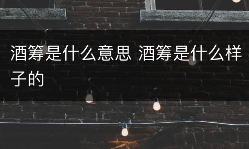 酒筹是什么意思 酒筹是什么样子的