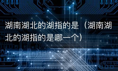 湖南湖北的湖指的是（湖南湖北的湖指的是哪一个）