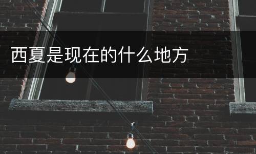 西夏是现在的什么地方