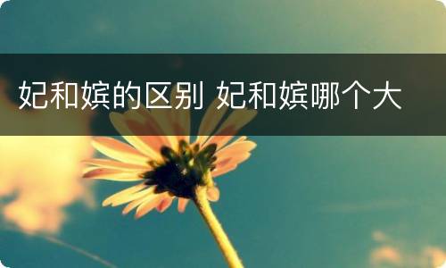 妃和嫔的区别 妃和嫔哪个大