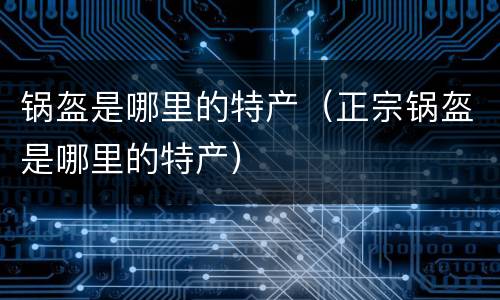 锅盔是哪里的特产（正宗锅盔是哪里的特产）