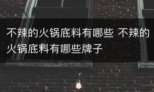 不辣的火锅底料有哪些 不辣的火锅底料有哪些牌子