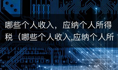哪些个人收入，应纳个人所得税（哪些个人收入,应纳个人所得税和增值税）