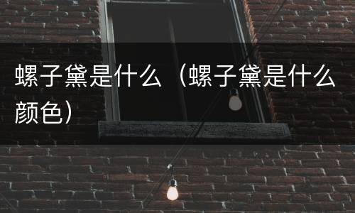 螺子黛是什么（螺子黛是什么颜色）