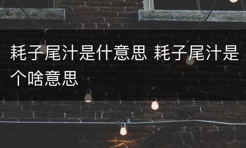 耗子尾汁是什意思 耗子尾汁是个啥意思