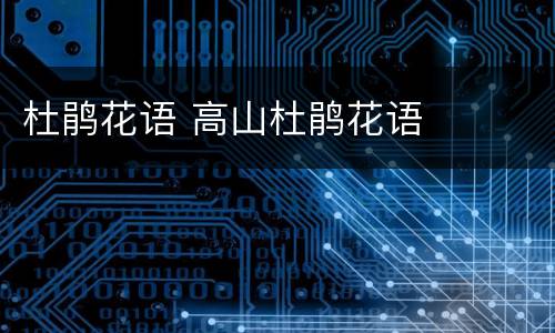 杜鹃花语 高山杜鹃花语