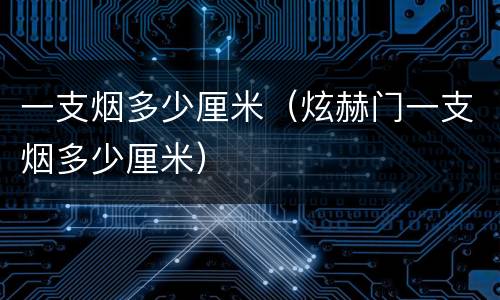 一支烟多少厘米（炫赫门一支烟多少厘米）