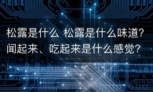 松露是什么 松露是什么味道?闻起来、吃起来是什么感觉?