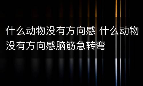 什么动物没有方向感 什么动物没有方向感脑筋急转弯